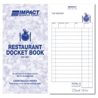 Restaurant Docket Book Impact 83 x 165mm Duplicate RD301