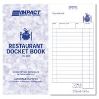 Restaurant Docket Book Impact 83 x 165mm Triplicate RD302