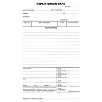 Record Card Zions Repair Order Card Pack 250