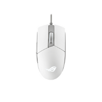 ASUS ROG STRIX IMPACT II MOONLIGHT WHITE Ambidextrous style ergonomics gaming mouse featuring 6,200-dpi optical sensor, push-fit switch-socket RGB