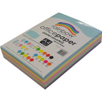 Rainbow A4 Office Paper 80gsm Ream 500 Pastel Assorted