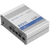 Teltonika RUTX12 - Industrial Dual Modem and Dual SIM CAT6 4G LTE Router/Firewall with Dual Band WiFi 5 802.11ac, GNSS/GPS and Bluetooth LE