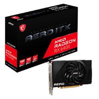 MSI AMD Radeon RX 6400 AERO ITX 4G Video Card GDDR6 PCI-E 4.0, 2039MHz Game Clock, 2321 MHz Boost Clock DisplayPort x 1 (v1.4a) / HDMI x 1