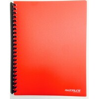 Display Book A4 20 Pocket Refillable Stationers Red