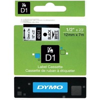 Dymo Tape D1 12mm x 7M Black On White SD45013 / S0720530