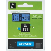 Dymo Tape D1 12mm x 7M Black On Blue SD45016