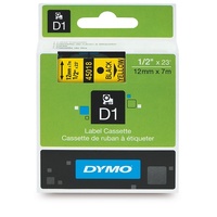 Dymo Tape D1 12mm x 7M Black On Yellow SD45018