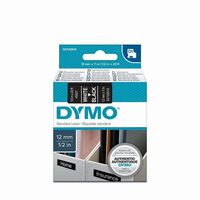 Dymo Tape D1 12mm x 7M White On Black SD45021