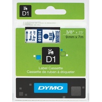 Dymo Tape D1 9mm x 7M Blue On White SD40914
