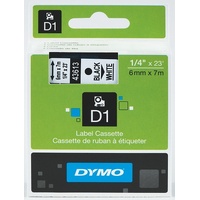 Dymo Tape D1 6mm x 7M Black On White 343613