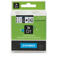 Dymo Tape D1 24mm x 7M Black On White SD53713
