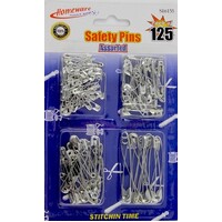 Safety Pins Assorted Homeware  Small / Large Pack 125 S16155