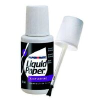 Correction Fluid Liquid Paper Bond 20ml Blister Bottle and Brush 