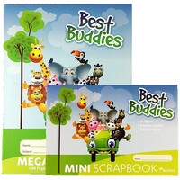 Scrap Book Mega 330mm x 240mm 64 Page 100gsm Writer SB6401 Best Buddies Pack 10 