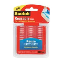 Mounting Tabs 3M Scotch Reusable 18 Clear Tabs R100