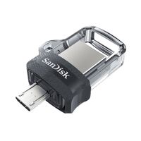 SanDisk Ultra Dual Drive m3.0 SDDD3 128GB USB3.0 & micro-USB connector OTG-enabled 150MB/s Flash Drive Memory Stick Android Smartphone Tablet Macs PCs