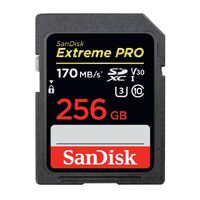 SanDisk 256GB Extreme PRO Memory Card 170MB/s Full HD & 4K UHD Class 30 Speed Shock Proof Temperature Proof Water Proof X-ray Proof Digital Camera lif