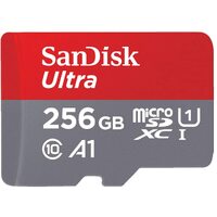 SanDisk Ultra 256GB microSD SDHC SDXC UHS-I Memory Card 120MB/s Full HD Class 10 Speed Google Play Store App for Android Smartphone Tablet