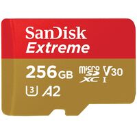 SanDisk Extreme 256GB microSD SDHC SQXAF V30 U3 C10 A1 UHS-1 160MB/s R 90MB/s W 4x6 SD Adaptor Android Smartphone Action Camera Drones