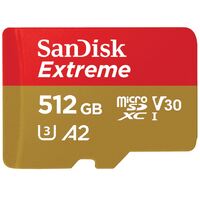 SanDisk Extreme 512GB microSD SDHC SQXAF V30 U3 C10 A1 UHS-1 160MB/s R 90MB/s W 4x6 SD Adaptor Android Smartphone Action Camera Drones