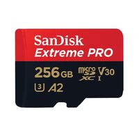 SanDisk Extreme Pro 256GB microSD SDXC SDXC UHS-I 200MB/s 140MB/s V30 U3 A2 4K UHD Shock temperature water & X-ray proof with SD Adaptor