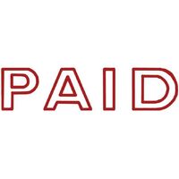 Stamp Shiny SEN0012 Outline Text Red PAID 