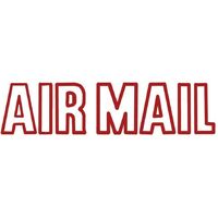 Stamp Shiny SEN0062 Outline Text Red AIRMAIL 