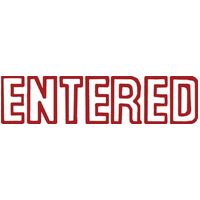 Stamp Shiny SEN0172 Outline Text Red ENTERED 