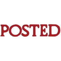 Stamp Shiny SEN1412 Solid Text Red POSTED 
