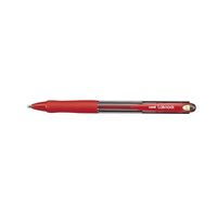 Pen Uniball Laknock Retractable Broad 1.4mm SN100 Red Box 12