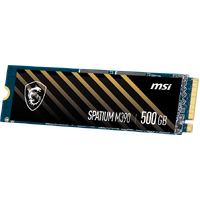 MSI SPATIUM M390 NVMe M.2 SSD 500GB, 3300 MB/s Read, 2300 MB/s Write, PCI-E 3.0, 200 TBW, 5 Year Warranty