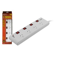 4-WAY POWER BOARD WITH INDIVIDUAL SWITCHES AND SURGE PROTECTION