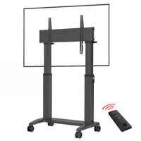 NORTH BAYOU HEAVY DUTY ELECTRIC HEIGHT ADJUST TV TROLLEY 60 - 100 136KG