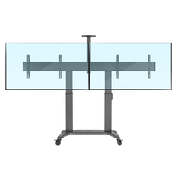 MOTORISED HEIGHT ADJUSTABLE DUAL SCREEN MOBILE CART 55 - 75 UP TO 136KG