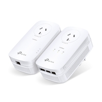 TP-LINK AV1300 GIGABIT PASSTHROUGH POWERLINE STARTER KIT, GbE(3), 22 MIMO, 3YR
