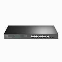 TP-LINK 18-PORT UNMANAGED SWITCH, GbE(2), POE+(16), SFP(2), 5YR