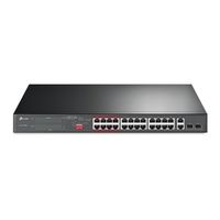 TP-LINK 24-PORT UNMANAGED SWITCH, GbE(2), POE+(24), SFP(2), 5YR