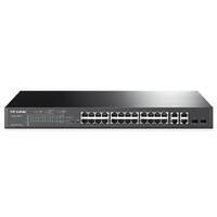 TP-LINK 24-PORT MANAGED GIGABIT SWITCH, GbE(4),10/100 RJ45 POE(24),SFP(2), 5YR WTY