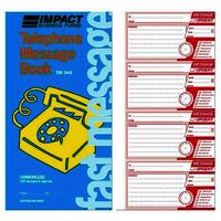 Telephone Message Book Carbonless Impact TM343 Pack 10