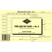 Record Card Zions Time  Pay No.6 Pack 100