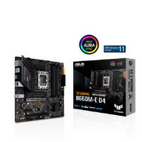 ASUS TUF GAMING B660M-E D4 Intel LGA 1700 mATX Motherboard DDR4 PCIe4.0, 2xPCIe 4.0 M.2, 2.5 Gb Ethernet, DP HDMI USB-C, Aura Sync
