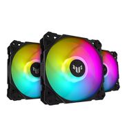 ASUS TUF Gaming TF120 ARGB Fan - Triple Fan Kit with ARGB Controller Low Noise. PWN Control Anti-vibration. Double-layer LED arra .Aura Sync.