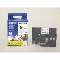 Brother P Touch Tape TZe221 9mm x 8M Black On White