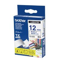 Brother P Touch Tape TZe233 12mm x 8M Blue On White