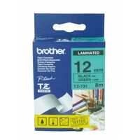 Brother P Touch Tape TZe731 12mm x 8M Black On Green 