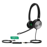 Yealink UH36 Stereo Wideband Noise Cancelling Headset - USB-C / 3.5mm Connections, Certified to UC