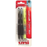 Pen Uniball UMN207 Bonus Pack 1x Black 1x Blue Bonus Highlighter