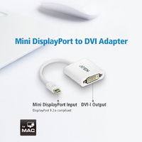 ATEN MDP(M) TO DVI-D(F) ADAPTER PREMIUM SERIES WITH EMI SHIELDING 2YR