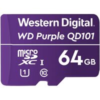 Western Digital WD Purple 64GB MicroSDXC Card 24/7 -25°C to 85°C Weather & Humidity Resistant for Surveillance IP Cameras mDVRs NVR Dash Cams Drones