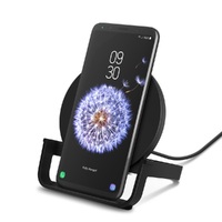 BELKIN QI WIRELESS 10W CHARGING STAND, USB-A TO mUSB CABLE,  NO PSU, BLACK, 2YR CEW